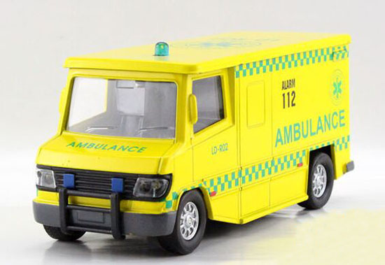 Yellow Kids Die-Cast Ambulance Van Toy