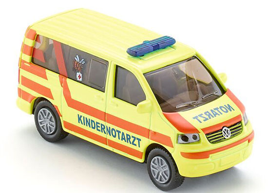 Kids Mini Scale Yellow-Red SIKU 1462 VW T5 Ambulance Van Toy