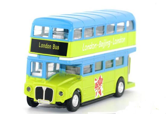 Kids Bright Four Colors Die-Cast London Double Decker Bus Toy