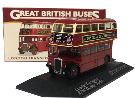 Red 1:76 Scale Atlas Die-Cast London Double Decker Bus Model