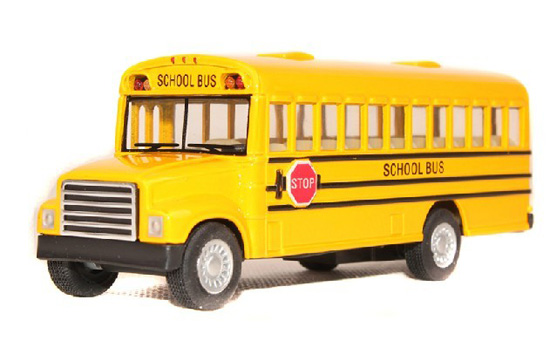 Pull-Back Function Kids Yellow Die-Cast U.S. School Bus Toy