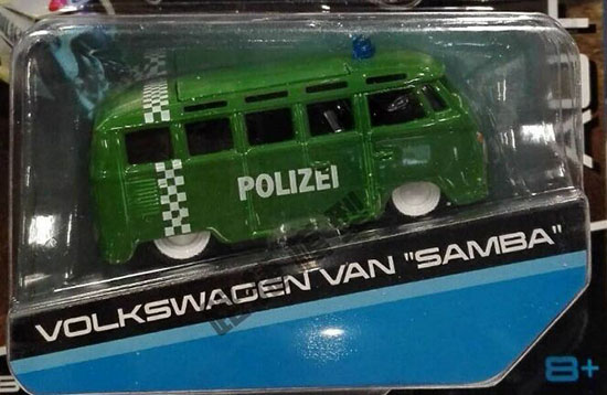 1:64 Scale Green Maisto Police Diecast VW Van Samba Bus Model