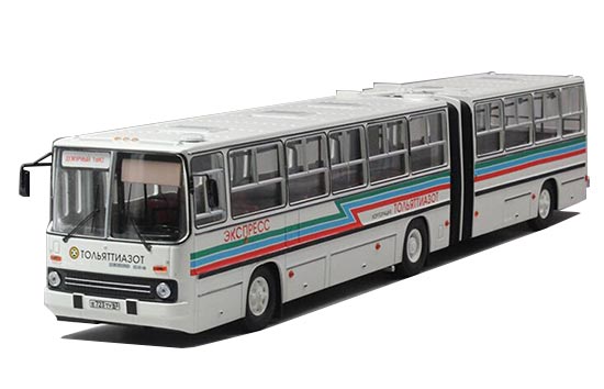 White 1:43 Scale Diecast Ikarus 280 Articulated Bus Model