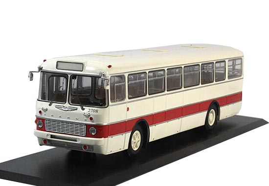 1:42 Scale Creamy White Diecast Ikarus 556 City Bus Model