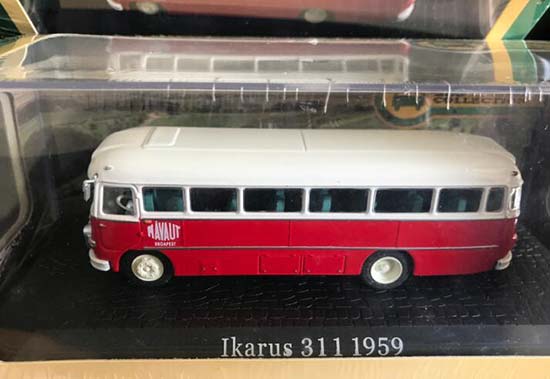 1:72 Scale Atlas Red Diecast Ikarus 311 1959 City Bus Model