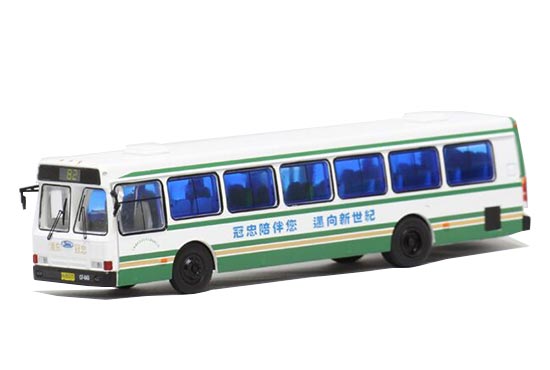 1:76 Scale White NO.82 Diecast Flxible CFC6110GD City Bus Model