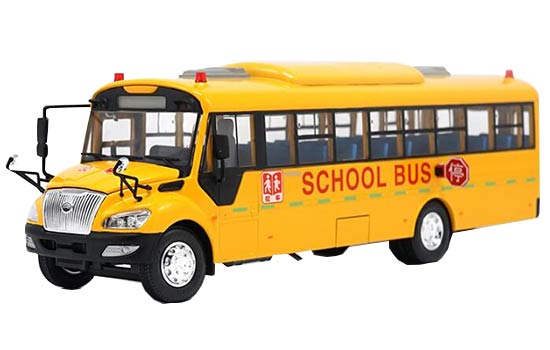 1:42 Scale Yellow Diecast YuTong ZK6109DX School Bus Model