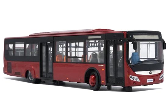 Red 1:42 Scale Diecast YuTong ZK6128 City Bus Model
