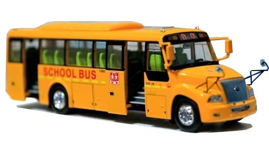 Yellow 1:42 Scale Diecast YuTong ZK6100DA School Bus Model