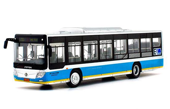 Blue 1:64 Scale NO.13 Diecast Foton BJ6123EVCA-9 Bus Model