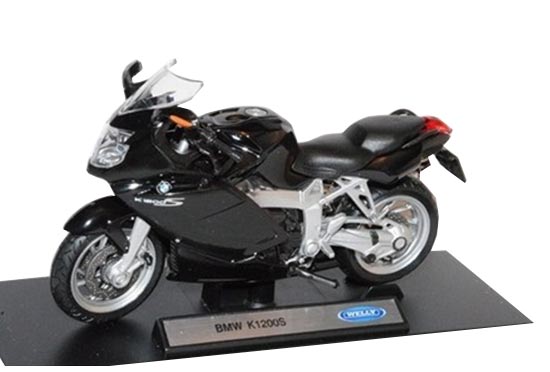 Black 1:18 Scale Welly Diecast BMW K1200S Motorcycle