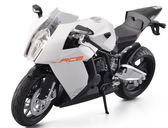 White / Orange 1:12 Scale KTM 1190 RC8 Motorcycle