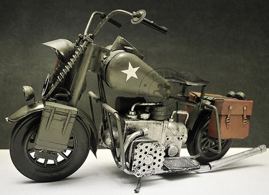 Army Green Medium Scale 1942 Harley Davidson WLA Model