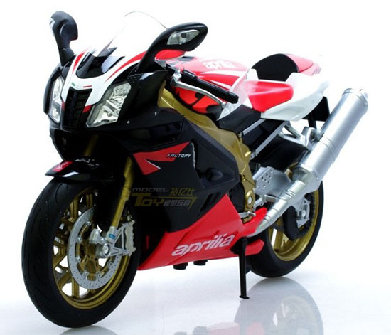 Red / Golden 1:10 Scale Welly Aprilia RSV 1000R FACTORY