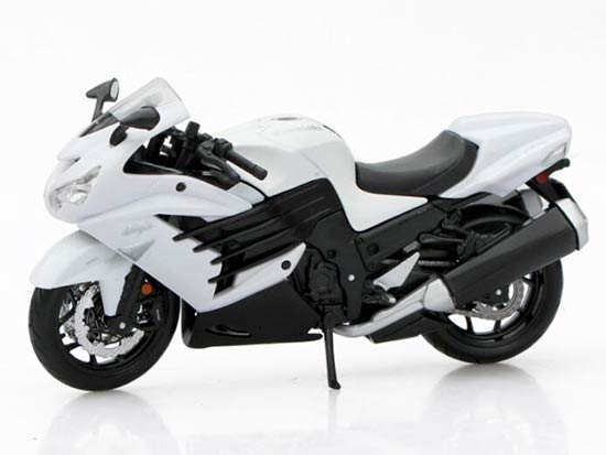 1:12 Scale White MaiSto Kawasaki Ninja ZX-14R Motorcycle