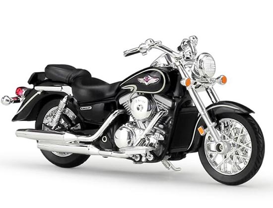 Black 1:18 Scale Welly Diecast Kawasaki Vulcan 1500 Motorcycle