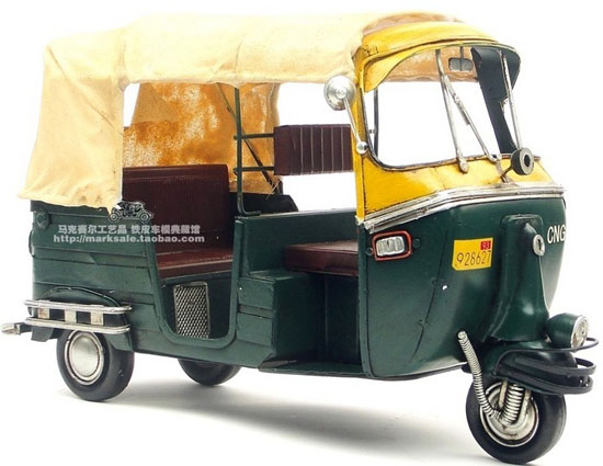 Blue-Yellow Large Scale Tinplate 1948 Vespa Taxi Model