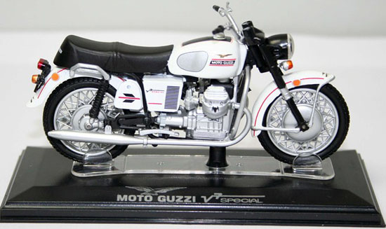 White 1:22 Scale Diecast MOTO GUZZI V7 Special Model
