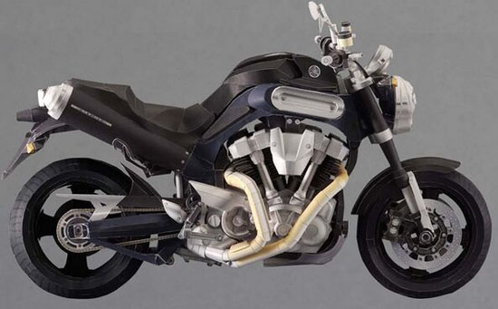 Black Paper DIY Yamaha MT01 Motorcycle Model