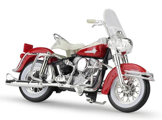Red 1:18 Maisto Diecast Harley Davidson 1962 FLH DUO GLIDE