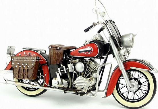Red-Black Handmade Tinplate Vintage 1952 Harley Davidson Model