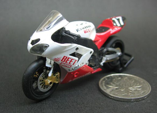 Kyosho 1:32 Red-White Diecast Kawasaki ZX-10R Motorcycle
