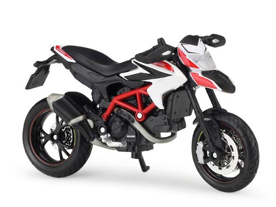 1:18 Scale Black-White MaiSto Diecast Ducati Hypermotard Model