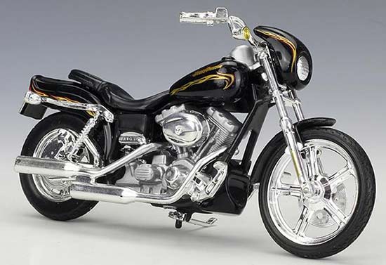 Black Diecast Harley Davidson 2002 FXDWG CVO Custom Model
