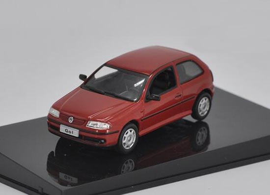 1:43 Scale Red / Blue / Champagne Diecast Volkswagen Gol Model