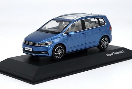 Blue / Brown 1:43 Diecast Volkswagen New Touran L 2016 Model