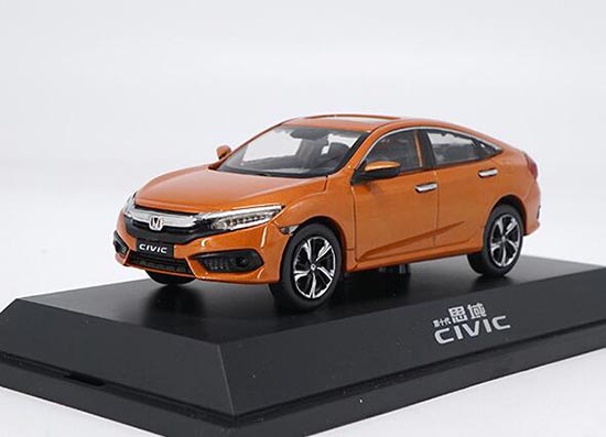 Orange 1:43 Scale Diecast Honda Civic Model