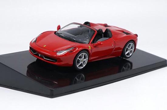 Red 1:43 Scale Hotwheels Diecast Ferrari 458 Spyder Model