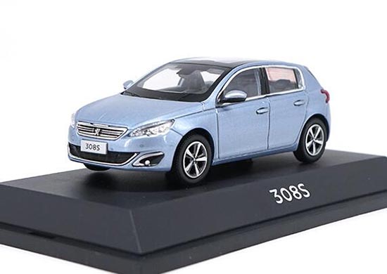 Blue 1:43 Scale Diecast Peugeot 308S Model