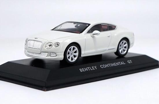 1:43 Scale White Diecast Bentley Continental GT Model