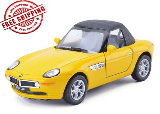 Kids 1:36 Silver / Yellow Pull-Back Function Diecast BMW Z8 Toy
