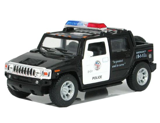 1:40 Kids Black Police Diecast Hummer H2 Pickup Truck Toy