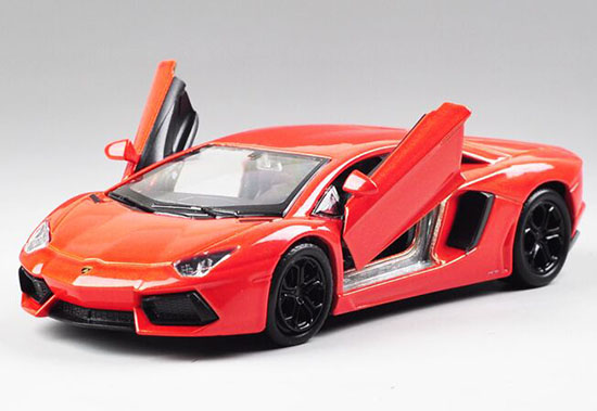 Kids 1:36 Welly Purple /Orange Diecast Lamborghini Aventador Toy