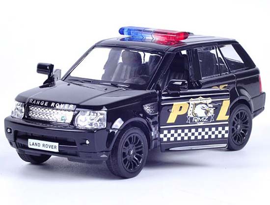 Kids 1:36 Black Police Diecast Land Rover Range Rover Toy