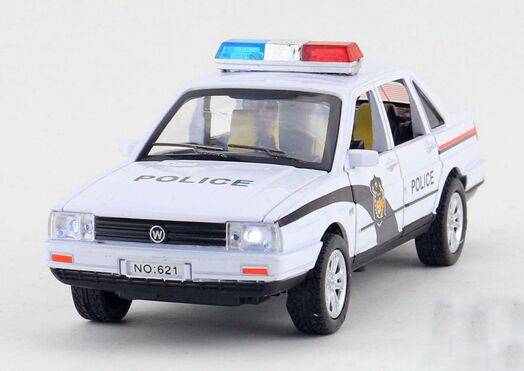 Kids White 1:32 Scale Police Diecast VW Santana Toy