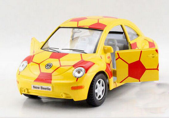 Red / Blue / Yellow Football Pattern Diecast VW New Beetle Toy