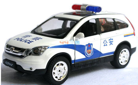 Kids 1:32 Scale White / Black Police Diecast Honda CR-V Toy