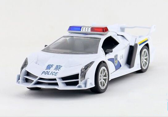 Kids 1:32 Police Black / White Diecast Lamborghini Veneno Toy