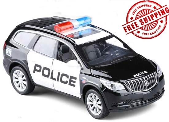 1:32 Black Police Kids Diecast Buick Enclave Toy