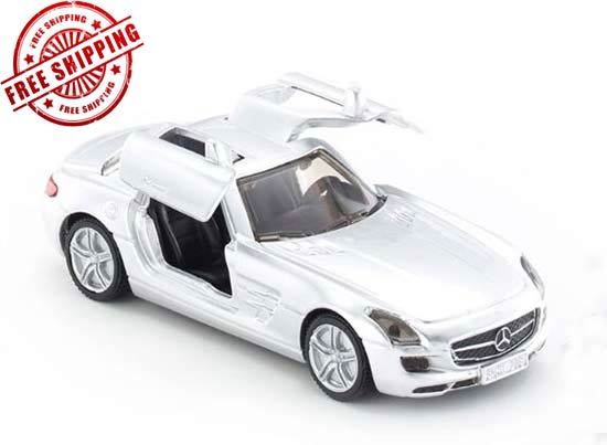 Kids SIKU 1445 Silver / Black Diecast Mercedes-Benz SLS AMG Toy