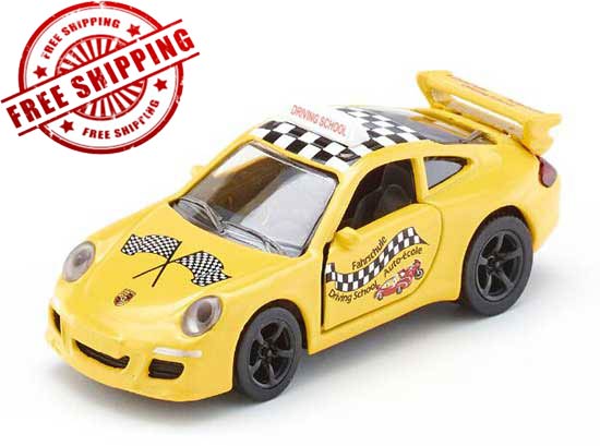 Yellow SIKU 1457 Diecast Porsche 911 Driving School Car Toy