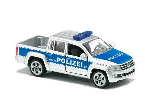 Silver-Blue Kids SIKU 1406 Police Diecast VW Pickup Truck