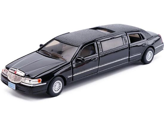 1:38 White / Black / Champagne Diecast Lincoln Limousine Toy