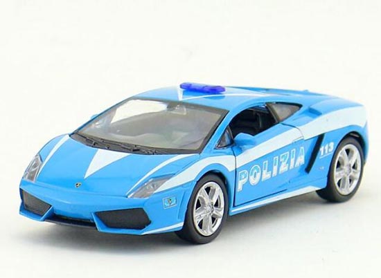 Kids Blue 1:36 Police Diecast Lamborghini Gallardo LP560-4 Toy