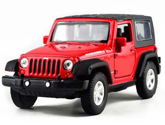 1:36 Red Welly Kids Diecast Jeep Wrangler Rubicon Toy