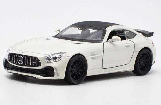 White / Yellow 1:36 Welly Diecast Mercedes Benz AMG GT R Toy